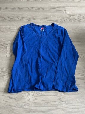 Hanes Women's Long Sleeve Tee - Royal Blue